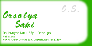 orsolya sapi business card